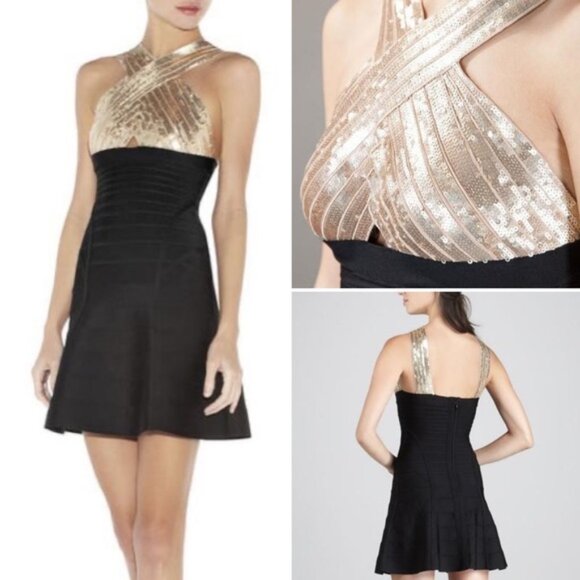 Herve Leger Amalli Sequined Bandage Dress - Picture 3 of 9